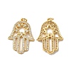 Rack Plating Brass Pave Cubic Zirconia Pendants KK-O142-50G-2