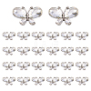 Platinum Tone Alloy Rhinestone Butterfly Cabochons DIY-FG0009-98B-1