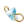 Electroplate Glass Triangle Links Connector Charms PALLOY-JF04411-4
