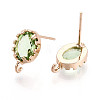 Brass Stud Earring Findings KK-S365-004E-2
