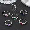 Brass Micro Pave Cubic Zirconia Cuff Open Rings RJEW-Z145-03P-1