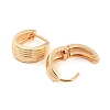 Brass Grooved Hoop Earrings EJEW-G363-16KCG-2