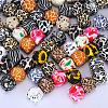 Colorful Pattern Printed Silicone Focal Beads LS-SI-JX0022A-12-4