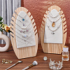 Wood Necklaces Organizer Display Holder with Velvet Mat NDIS-WH0017-11-4