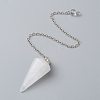 Platinum Tone Brass Crystal Cone Hexagonal Pointed Dowsing Pendulums X-MAK-M015-01I-7