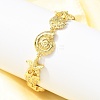 Summer Beach Brass Micro Pave Clear Cubic Zirconia Starfish & Shell Shape Link Chain Bracelets BJEW-C118-02A-G-2