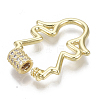 Brass Micro Pave Clear Cubic Zirconia Screw Carabiner Lock Charms ZIRC-T013-07G-NF-3