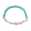 Synthetic Magnesite Beaded Stretch Bracelets for Women Men BJEW-TA00581-02-3