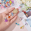 60Pcs 12 Style Glass Pendant PALLOY-CA00001-3