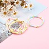 Handmade Polymer Clay Heishi Beaded Stretch Bracelets BJEW-JB06143-6