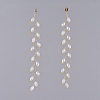 Electroplate Glass Beads Dangle Stud Earrings EJEW-JE03820-4