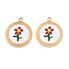 304 Stainless Steel Enamel Pendants STAS-L022-177B-G-1