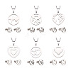 Kissitty 6 Sets 6 Style Valentine's Day Heart Jewelry Set SJEW-KS0001-01-8
