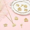 10Pcs 5 Styles Brass Micro Pave Clear Cubic Zirconia Pendants KK-CJ0004-26G-6