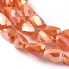 Electroplate Opaque Solid Color Glass Beads Strands EGLA-G035-B-FR01-3