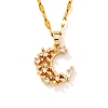 Shiny Brass Clear Cubic Zirconia Pendant Necklaces for Women YA7820-1-3