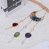 Natural & Synthetic Mixed Stone Chip Wire Wrapped Moon Hanging Ornaments PW-WG49321-01-4