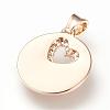 Brass Micro Pave Cubic Zirconia Pendants ZIRC-R015-56G-2