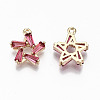 Brass Micro Pave Cubic Zirconia Charms X-KK-S359-021B-RS-2