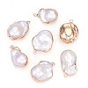 Electroplated Natural Keshi Pearl Pendants PEAR-S019-05D-02-1