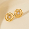 304 Stainless Steel Sun Stud Earrings PW-WGF3652-02-1