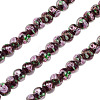 1 Strand Handmade Lampwork Inner Flower Rondelle Beads Strands LAMP-TA0002-72B-2
