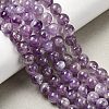 Natural Lavender Amethyst Round Bead Strands G-O134-08-8mm-01-6