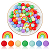 HOBBIESAY 74Pcs 8 Styles Food Grade Eco-Friendly Silicone Beads SIL-HY0001-14-1