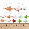 304 Stainless Steel Enamel Turtle Link Chains CHS-F023-01F-G-2