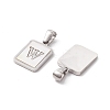 304 Stainless Steel Pave Shell Pendants STAS-G327-01P-W-2
