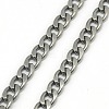 Trendy Men's 201 Stainless Steel Chain Curb Necklaces NJEW-L043-40P-2