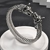 Viking 304 Stainless Steel Open Cuff Bangles for Men BJEW-U001-07L-AS-5
