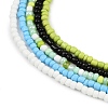Bohemian Glass Seed Beaded Multi-strand Necklaces for Women NJEW-JN05354-02-4