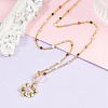 Brass Pendant Necklaces NJEW-R006-01G-04-4