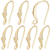 16Pcs Brass Cubic Zirconia Earring Hooks KK-BBC0027-64G-7