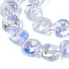 Electroplate Transparent Glass Beads Strands EGLA-N057-02A-M-4