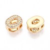 Brass Micro Pave Clear Cubic Zirconia Beads KK-T071-17G-O-2