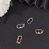 4Pcs 4 Styles Brass Micro Pave Clear Cubic Zirconia Twister Clasps ZIRC-DR0001-03-4