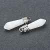 Bullet Natural White Jade Pointed Pendants G-E332-C27-3