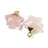 Natural Rose Quartz Pendants G-P540-01G-05-2