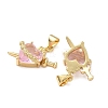 Brass Micro Pave Cubic Zirconia Pendants KK-F930-27B-G-2