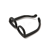 Brass Glasses Frame Open Cuff Ring for Women X-RJEW-F140-140EB-3