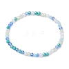 2Pcs 2 Colors Electroplate Faceted Rondelle Glass Beaded Stretch Bracelet Sets BJEW-JB10798-3