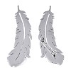 201 Stainless Steel Feather Lapel Pin JEWB-N007-121P-1