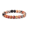 Dyed Natural Fire Crackle Agate Bead Stretch Bracelets BJEW-JB07519-4
