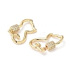 Brass Micro Pave Clear Cubic Zirconia Screw Carabiner Lock Charms LS-KK-Z118-06G-06-2