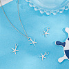 4Pcs 925 Sterling Silver Starfish Charms STER-BBC0008-39-7