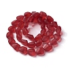 Transparent Frosted Glass Beads Strands X-FGLA-S001-02H-2