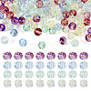 200Pcs 4 Colors Baking Painted Transparent Glass Bead Strands DGLA-TA0001-07-2