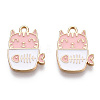 Golden Plated Alloy Enamel Pendants ENAM-T009-90B-RS-2